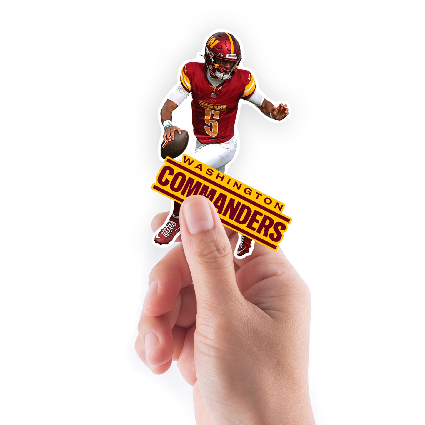 Jayden Daniels - 5 Minis (Mixed Sizes) - Official NFL - Washington Commanders - Reusable Vinyl Decals