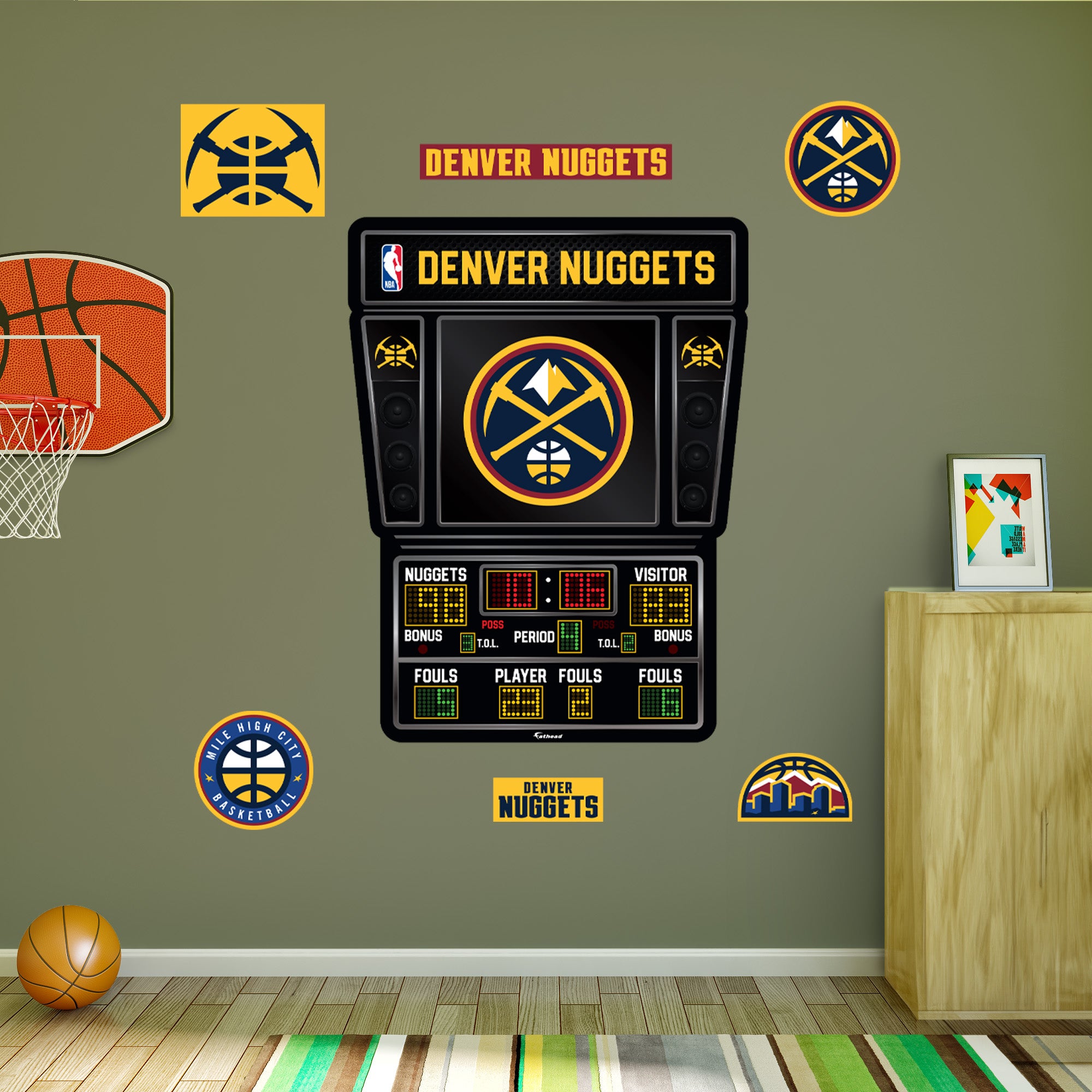 Denver Nuggets: Scoreboard - Officially Licensed NBA Removable Adhesiv ...