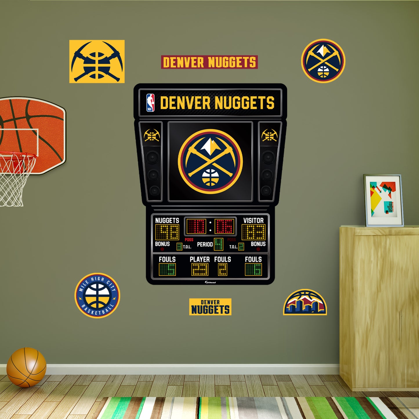 Denver Nuggets - RealBig Scoreboard Collection - Official NBA - Reusable Vinyl Wall Decals