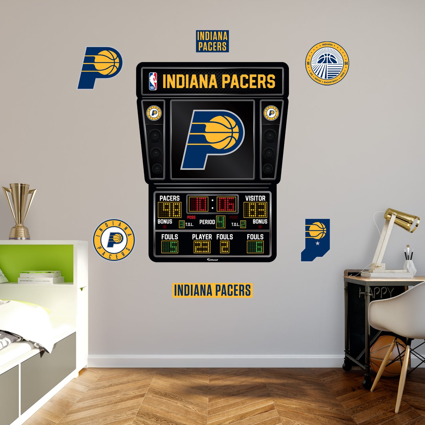 Indiana Pacers - RealBig Scoreboard Collection - Official NBA - Indiana Pacers - Reusable Vinyl Wall Decals