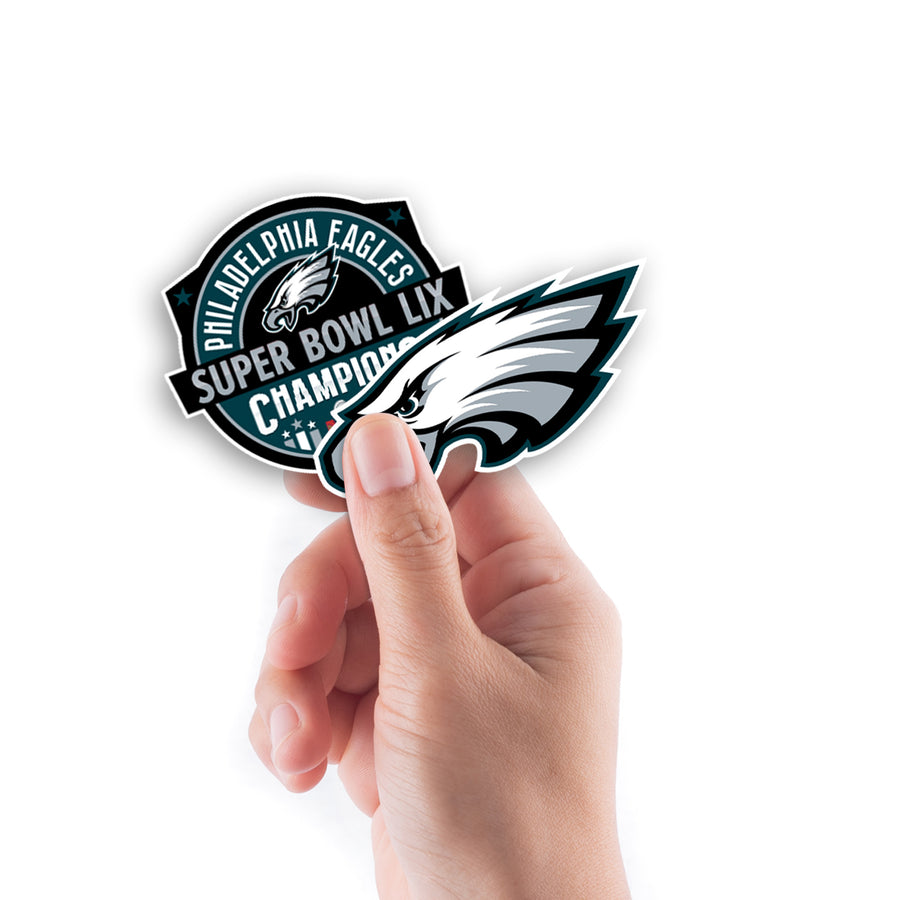 Super Bowl LIX Champions - Logo Minis Collection - Official NFL - Philadelphia Eagles - Reusable Vinyl Decals