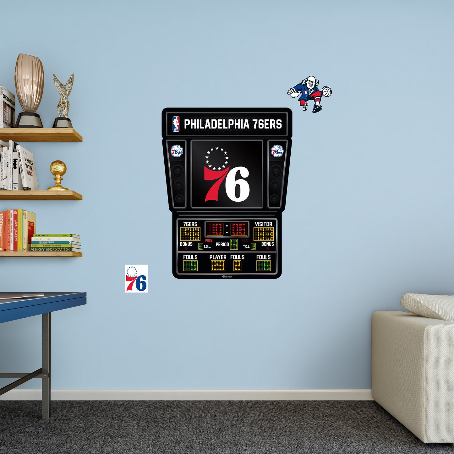 Philadelphia 76ers - RealBig Scoreboard Collection - Official NBA - Reusable Vinyl Wall Decals