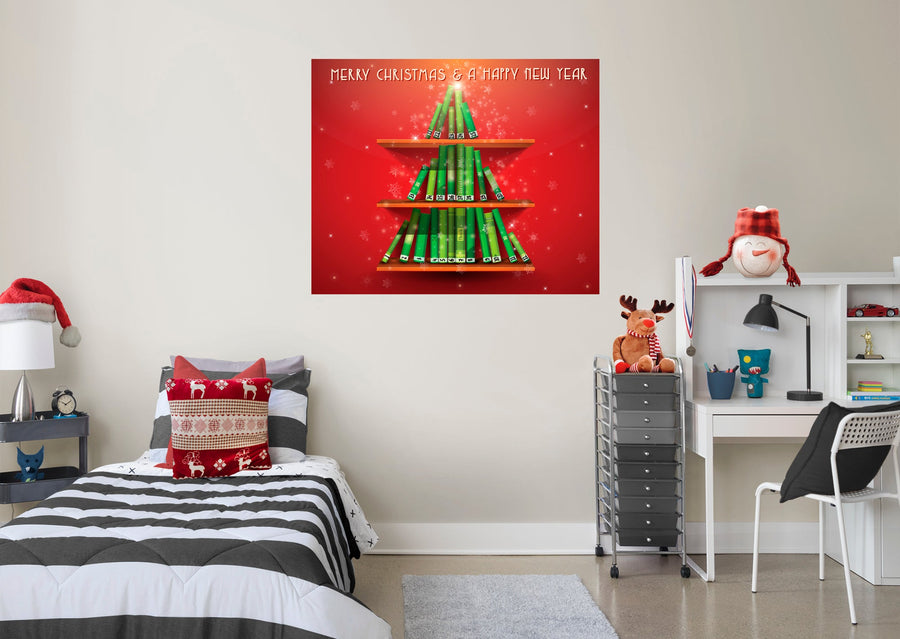 Christmas:  Books on a Shelf Calendar Dry Erase        -   Removable     Adhesive Decal