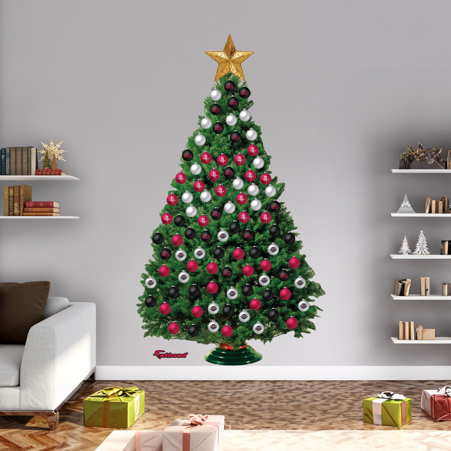 Houston Rockets:   Dry Erase Decorate Your Own Christmas Tree        - Officially Licensed NBA Removable     Adhesive Decal