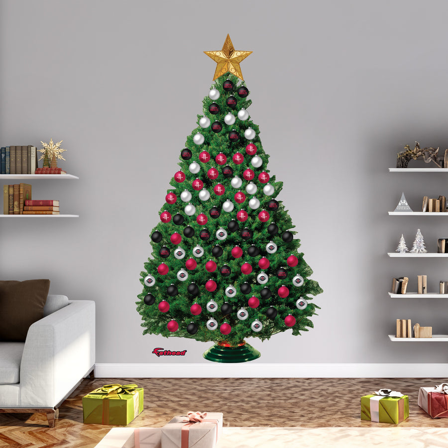 Houston Rockets - Decorate Your Own Christmas Tree - Official NBA - Reusable Vinyl Wall Decals