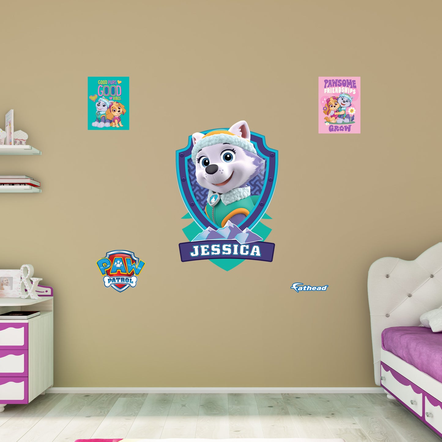 Paw Patrol: Everest Personalized Name Icon - Officially Licensed Nickelodeon Removable Adhesive Decal