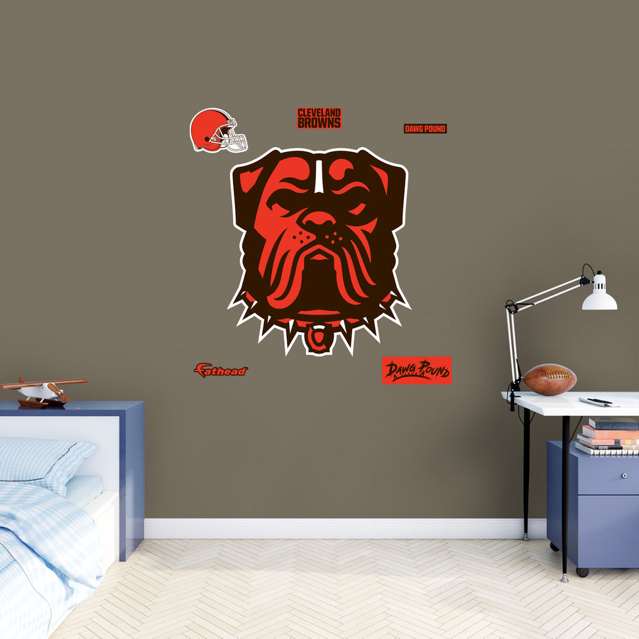 Cleveland Browns - RealBig Dawg Pound Logo Collection - Official NFL - Reusable Vinyl Wall Decals