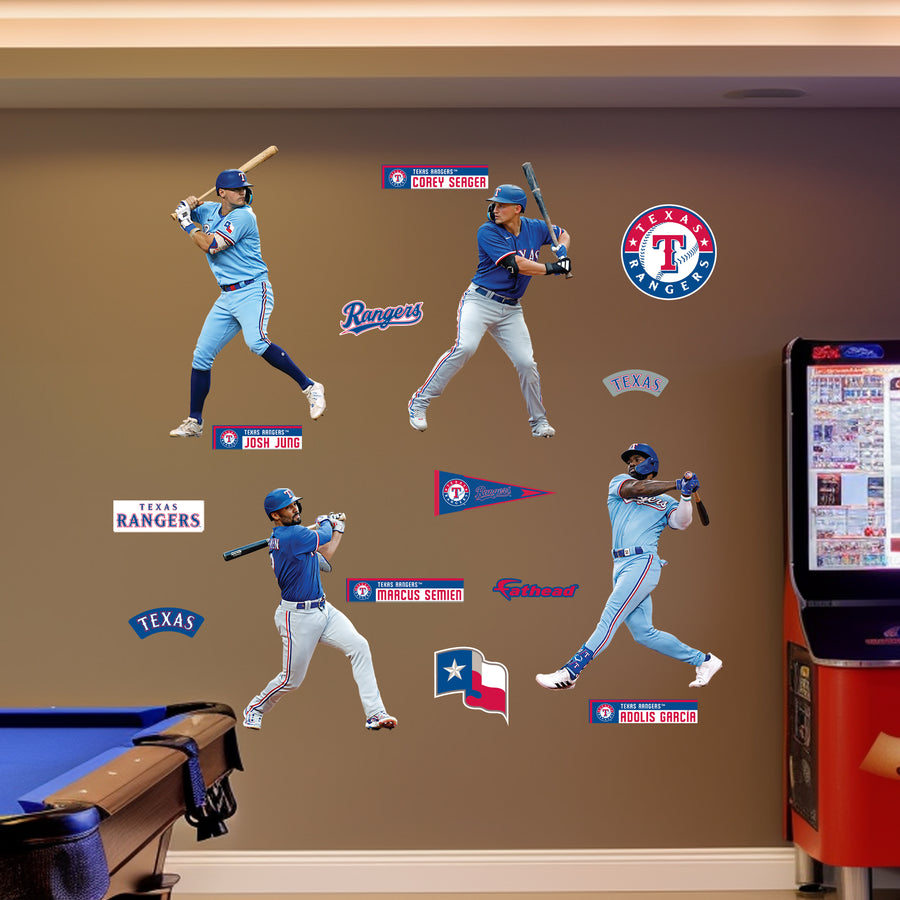 Texas Rangers - RealBig Player Collection - Official MLB - Reusable Vinyl Wall Decals