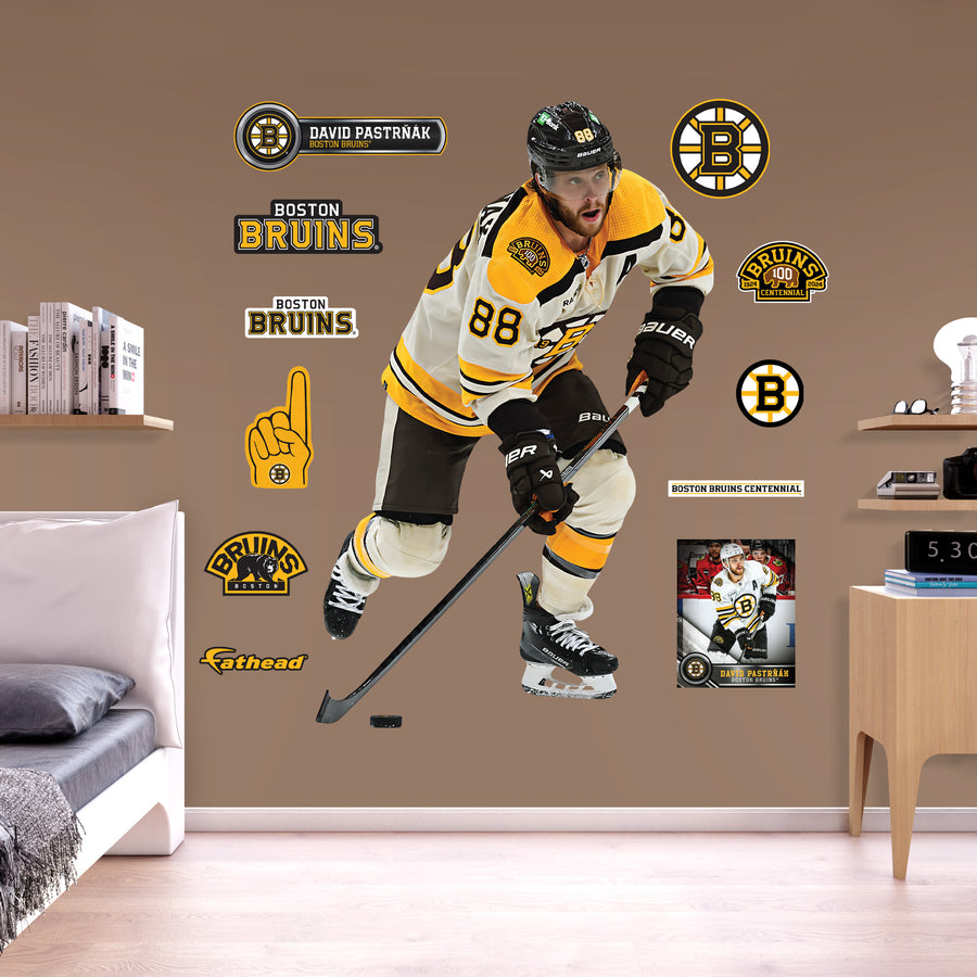 David Pastrňák - RealBig Centennial Jersey Collection - Official NHL - Boston Bruins - Reusable Vinyl Wall Decals