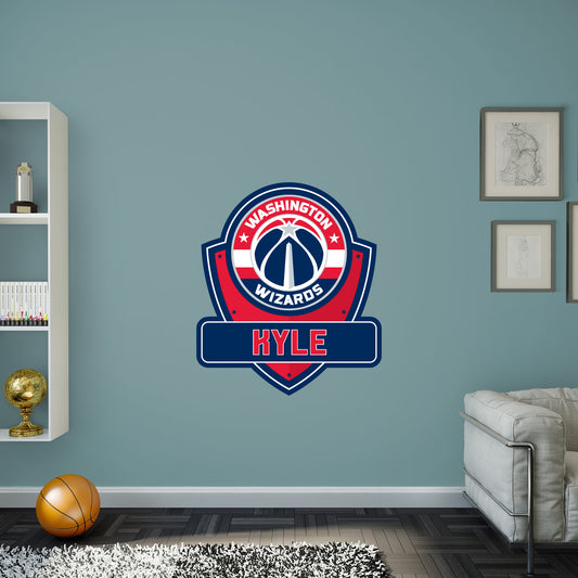 Washington Wizards:   Badge Personalized Name        - Officially Licensed NBA Removable     Adhesive Decal