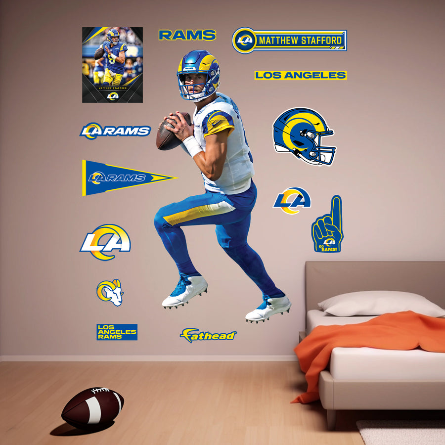 Matthew Stafford - RealBig Dropback Collection - Official NFL - Los Angeles Rams - Reusable Vinyl Wall Decals
