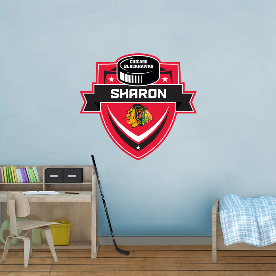 Chicago Blackhawks - Badge - With Personalized Name - Official NHL - Vinyl Transfer Decal #2