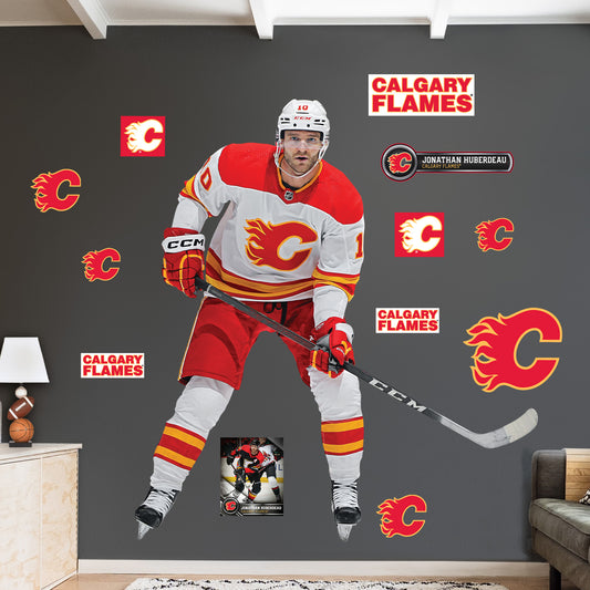 Calgary Flames: Jonathan Huberdeau         - Officially Licensed NHL Removable     Adhesive Decal