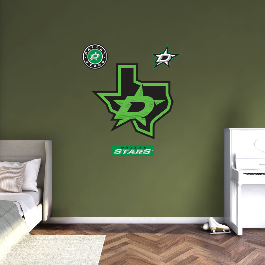 Dallas Stars - RealBig Third Jersey Logo Collection - Official NHL - Reusable Vinyl Wall Decals