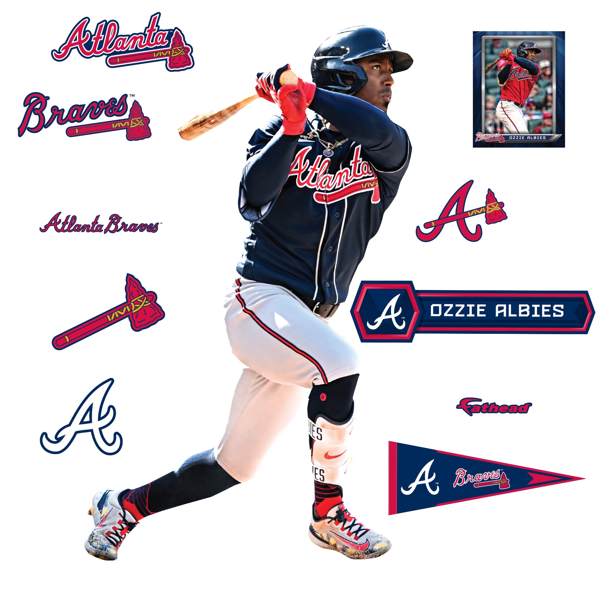Atlanta Braves: Ozzie Albies 2023 - Officially Licensed MLB Removable  Adhesive Decal