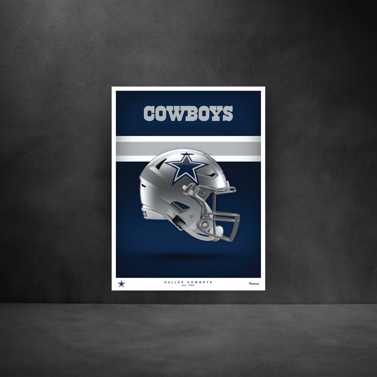 Dallas Cowboys - Helmet Series - Peel & Stick Poster - Official NFL - Reusable Vinyl Wall Decal