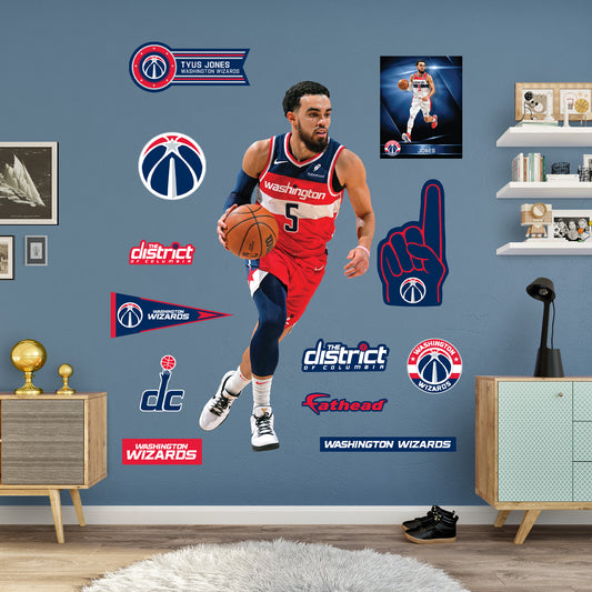 Washington Wizards: Tyus Jones         - Officially Licensed NBA Removable     Adhesive Decal