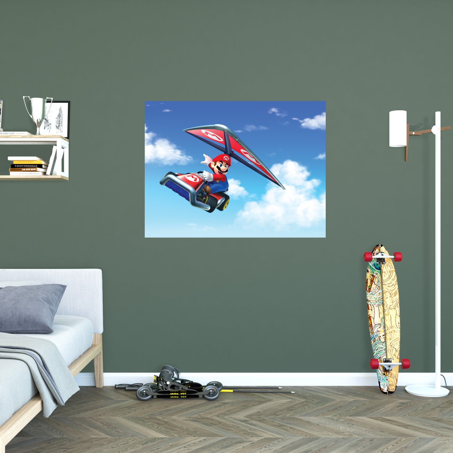 Mario Kart: Mario Glider Mural        -   Removable     Adhesive Decal