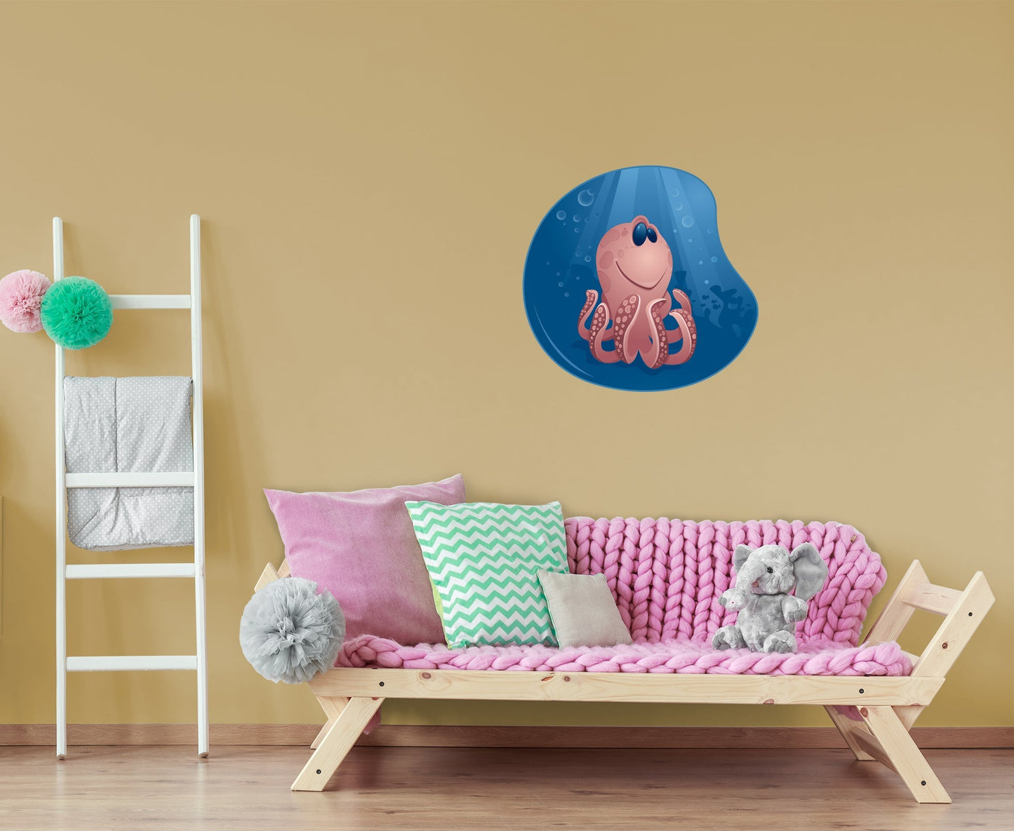 Nursery:  Octopus Icon        -   Removable Wall   Adhesive Decal