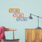 Sus Sus Sus Lettering Diagonal Stacked        - Officially Licensed Big Moods Removable     Adhesive Decal