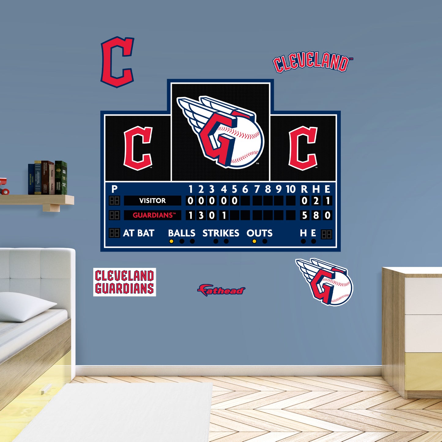 Cleveland Guardians:  Scoreboard        - Officially Licensed MLB Removable     Adhesive Decal