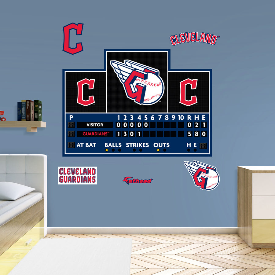 Cleveland Guardians - RealBig Scoreboard Collection - Official MLB - Reusable Vinyl Wall Decals