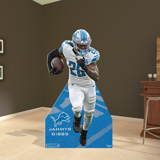 Detroit Lions: Jahmyr Gibbs Life-Size   Foam Core Cutout  - Officially Licensed NFL    Stand Out