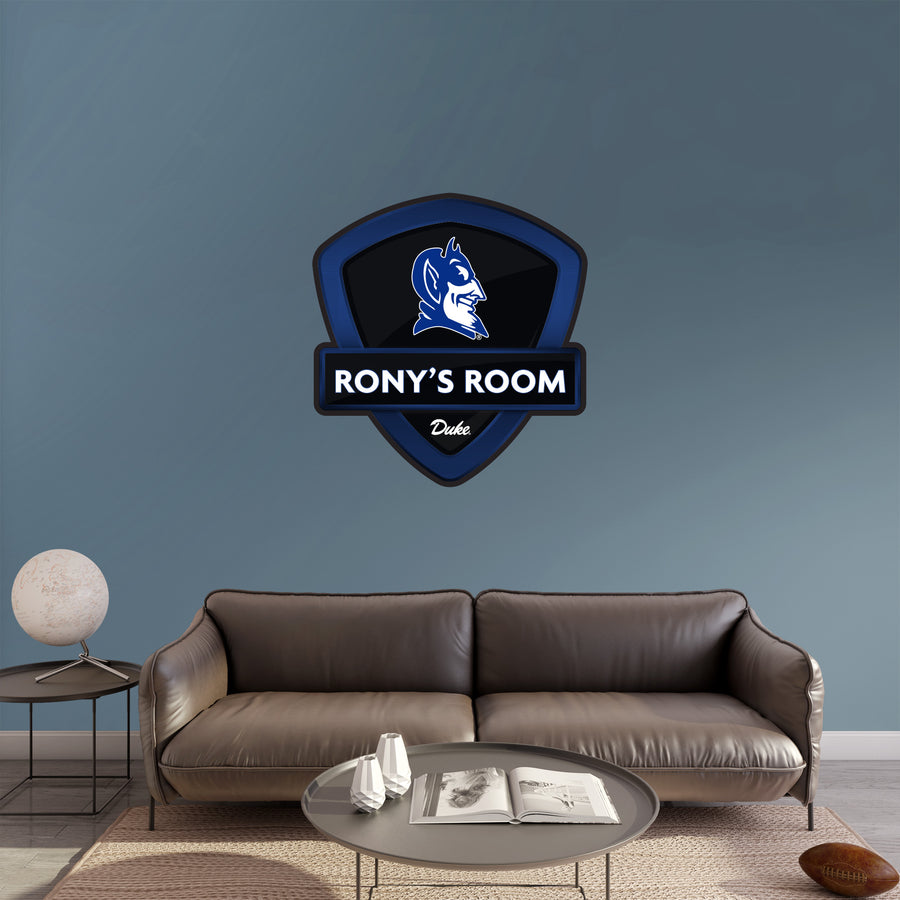 Duke Blue Devils - Badge - With Personalized Name - Official NCAA - Vinyl Transfer Decal