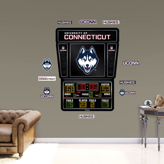 UConn Huskies:   Basketball Scoreboard        - Officially Licensed NCAA Removable     Adhesive Decal