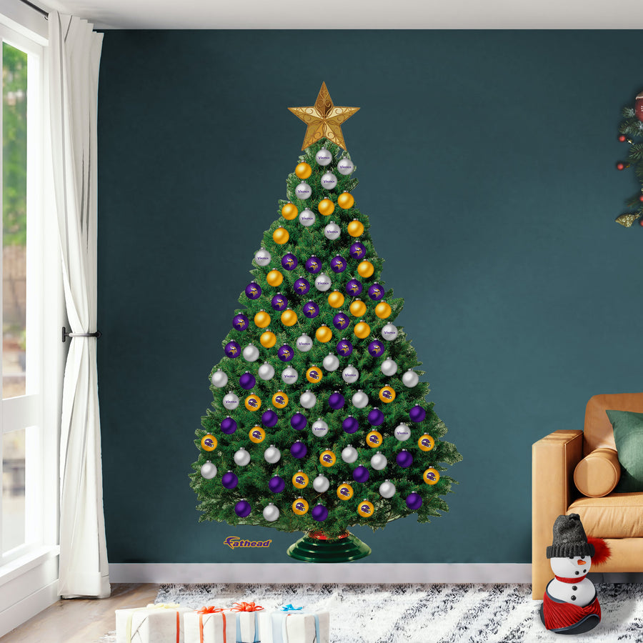 Minnesota Vikings - Decorate Your Own Christmas Tree - Official NFL - Reusable Vinyl Wall Decals