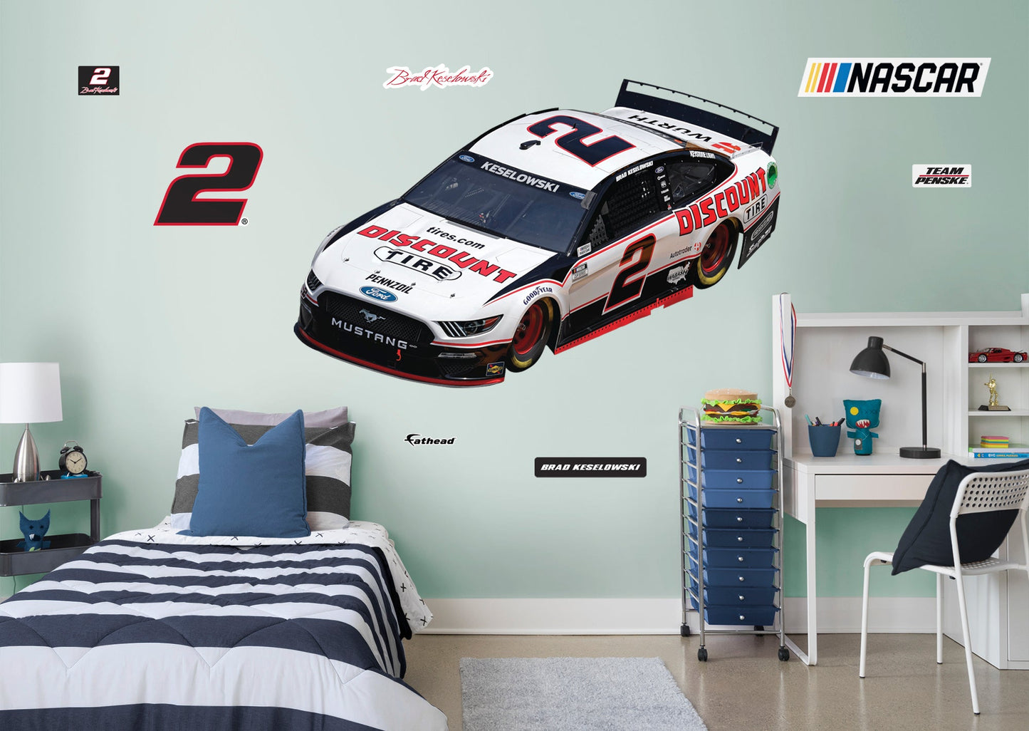 Brad Keselowski - RealBig Discount Tire Car Collection - Official NASCAR - Reusable Vinyl Wall Decals