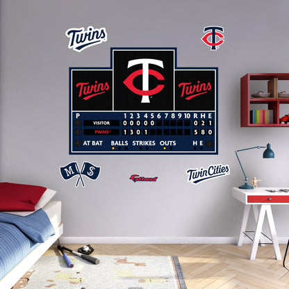 Minnesota Twins:  Scoreboard        - Officially Licensed MLB Removable     Adhesive Decal