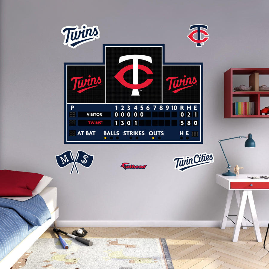 Minnesota Twins - RealBig Scoreboard Collection - Official MLB - Reusable Vinyl Wall Decals