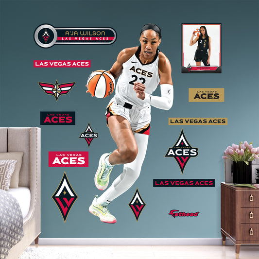 Las Vegas Aces: A'ja Wilson  - Officially Licensed WNBA Removable     Adhesive Decal