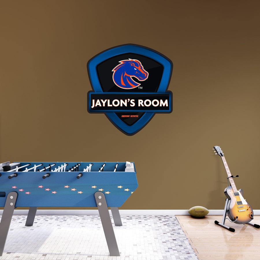 Boise State Broncos - Badge - With Personalized Name - Official NCAA - Vinyl Transfer Decal