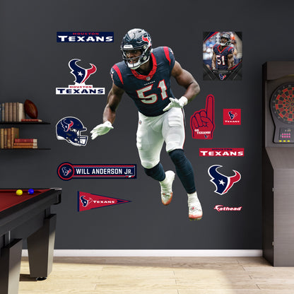 Houston Texans: Will Anderson Jr.         - Officially Licensed NFL Removable     Adhesive Decal