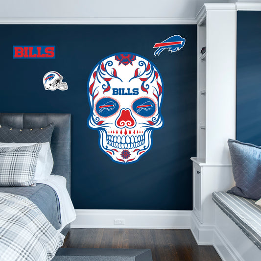 Buffalo Bills:   Skull        - Officially Licensed NFL Removable     Adhesive Decal