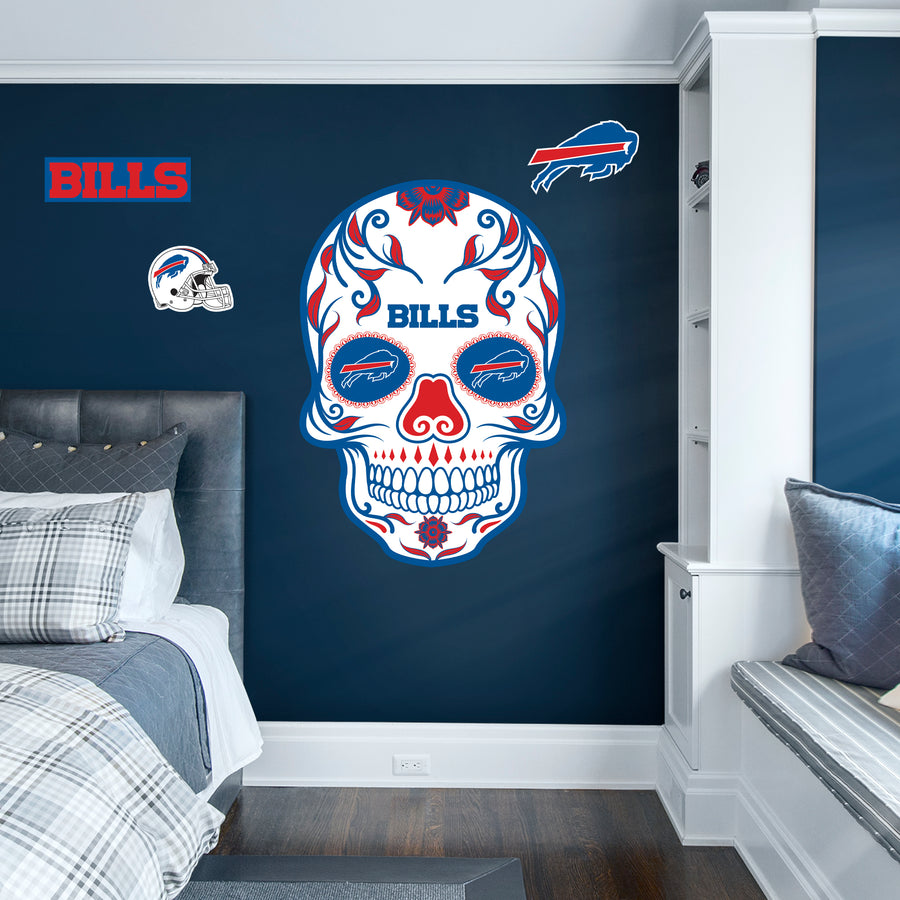 Buffalo Bills - RealBig Skull Collection - Official NFL - Reusable Vinyl Wall Decals