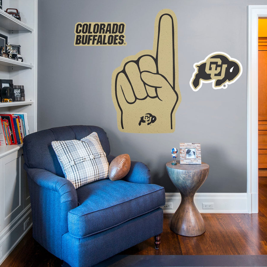 Colorado Buffaloes - RealBig Foam Finger Collection - Official NCAA - Reusable Vinyl Wall Decals