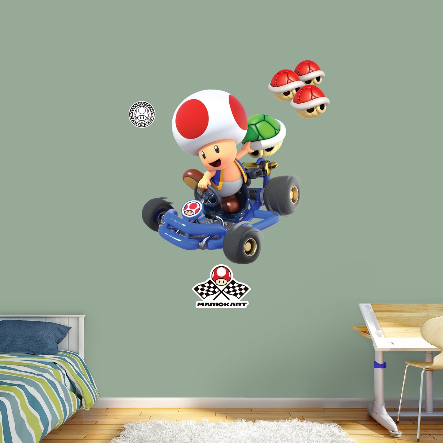 Mario Kart: Toad RealBig        - Officially Licensed Nintendo Removable     Adhesive Decal