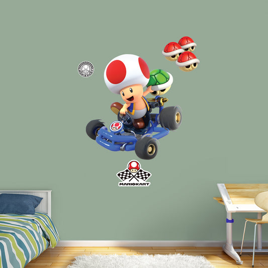 Mario Kart: Toad RealBig        - Officially Licensed Nintendo Removable     Adhesive Decal