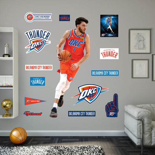 Oklahoma City Thunder: Chet Holmgren         - Officially Licensed NBA Removable     Adhesive Decal