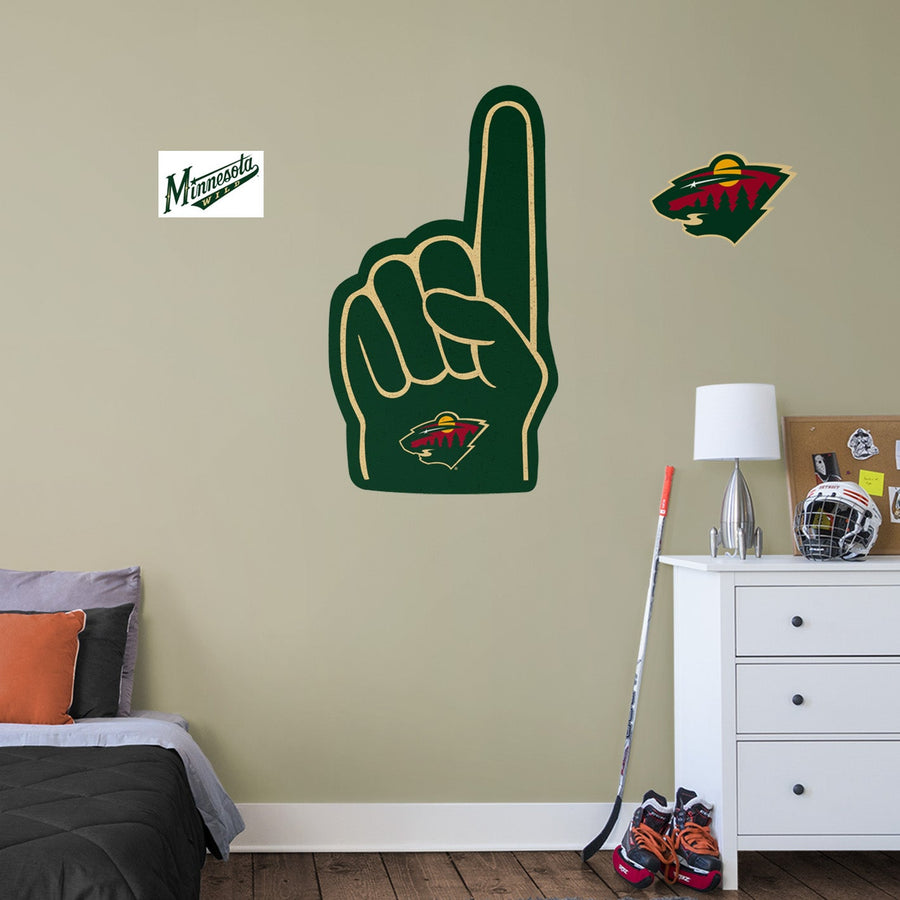 Minnesota Wild - RealBig Foam Finger Collection - Official NHL - Reusable Vinyl Wall Decals