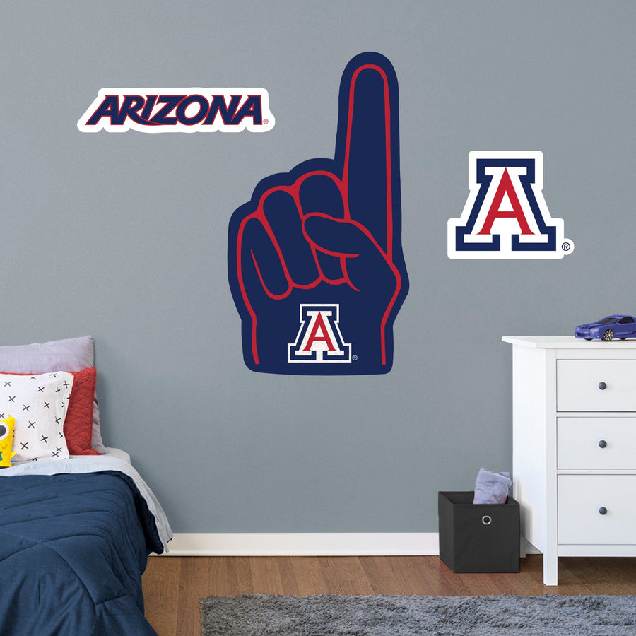 Arizona Wildcats - RealBig Foam Finger Collection - Official NCAA - Reusable Vinyl Wall Decals
