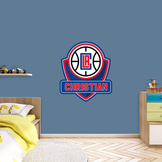 Los Angeles Clippers:   Badge Personalized Name        - Officially Licensed NBA Removable     Adhesive Decal