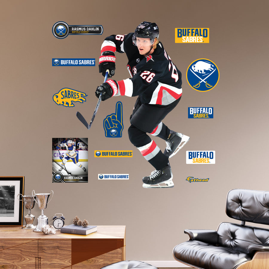 Rasmus Dahlin - RealBig Throwback Collection - Official NHL - Buffalo Sabres - Reusable Vinyl Wall Decals