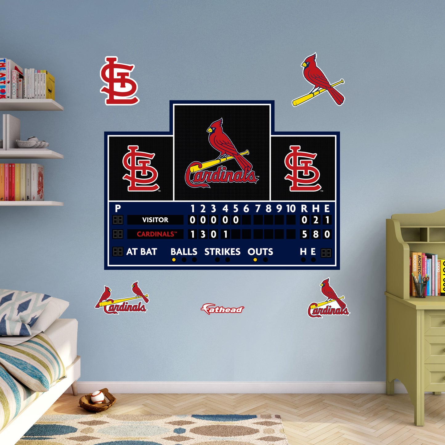 St. Louis Cardinals:  Scoreboard        - Officially Licensed MLB Removable     Adhesive Decal