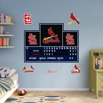 St. Louis Cardinals:  Scoreboard        - Officially Licensed MLB Removable     Adhesive Decal