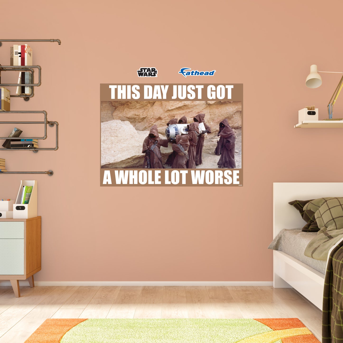 This Day Just Got A Whole Lot Worse meme Poster        - Officially Licensed Star Wars Removable     Adhesive Decal