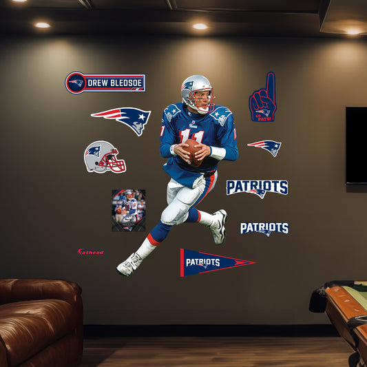 New England Patriots: Drew Bledsoe Legend        - Officially Licensed NFL Removable     Adhesive Decal